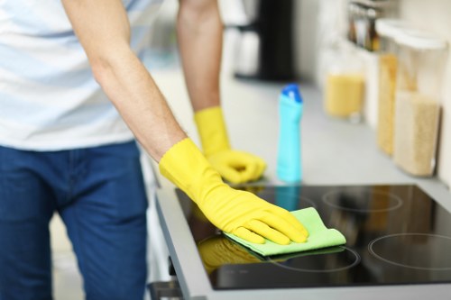 Deep cleaning a carpet in a Highbury flat