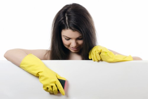 Local cleaner working in a Highbury flat during a recurring cleaning visit